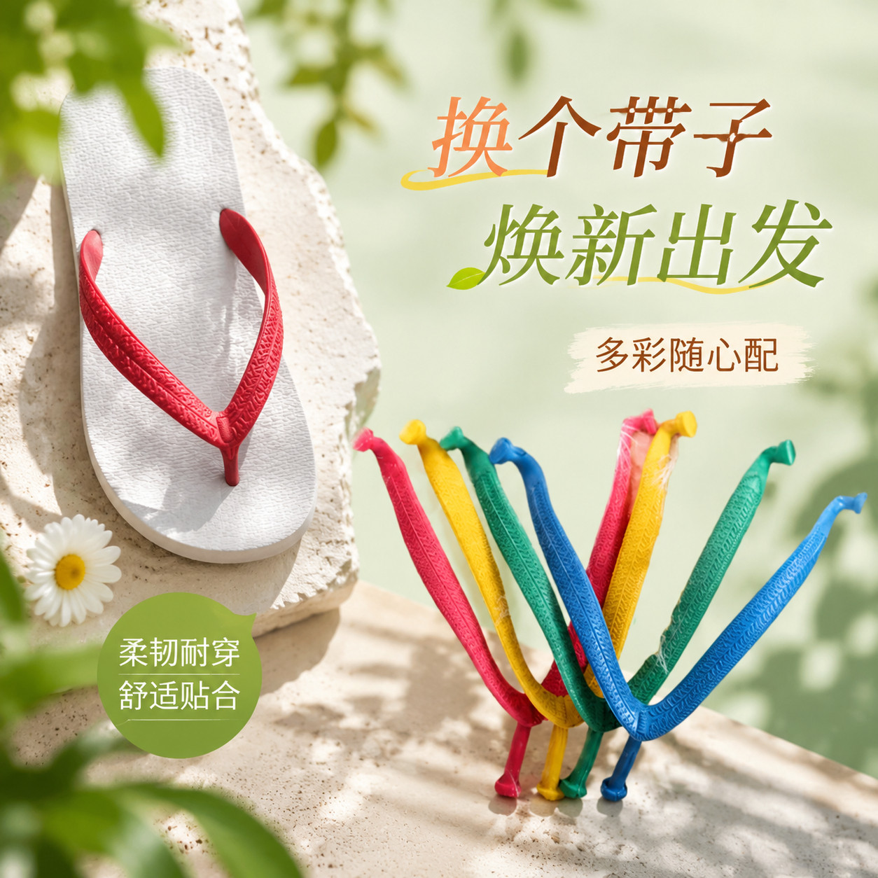 人字拖替换带子鞋带固定卡扣人字拖配件diy材料沙滩夹脚拖更换带