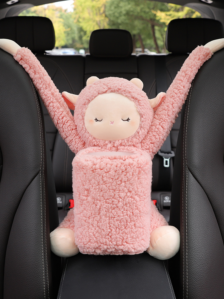 车载垃圾桶汽车内用女后排车用挂式收纳置物桶纸巾盒二合一垃圾袋