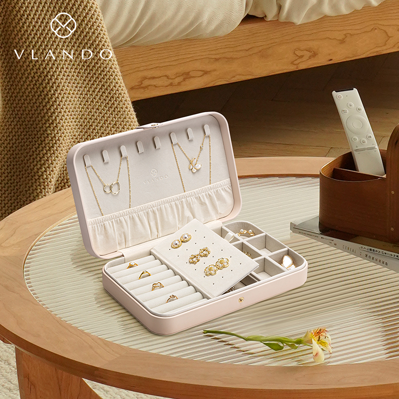 VLANDO唯兰朵2025新款首饰盒大容量项链耳环饰品收纳盒礼物精致