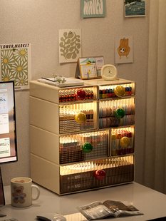 桌面收纳盒抽屉式办公室工位杂物整理盒学生书桌台面文具置物架子