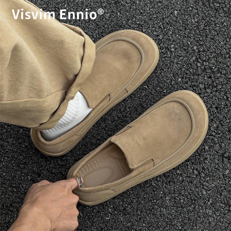 VISVIM ENNIO勃肯鞋男款真皮一脚蹬懒人乐福鞋子男士高级感低帮大