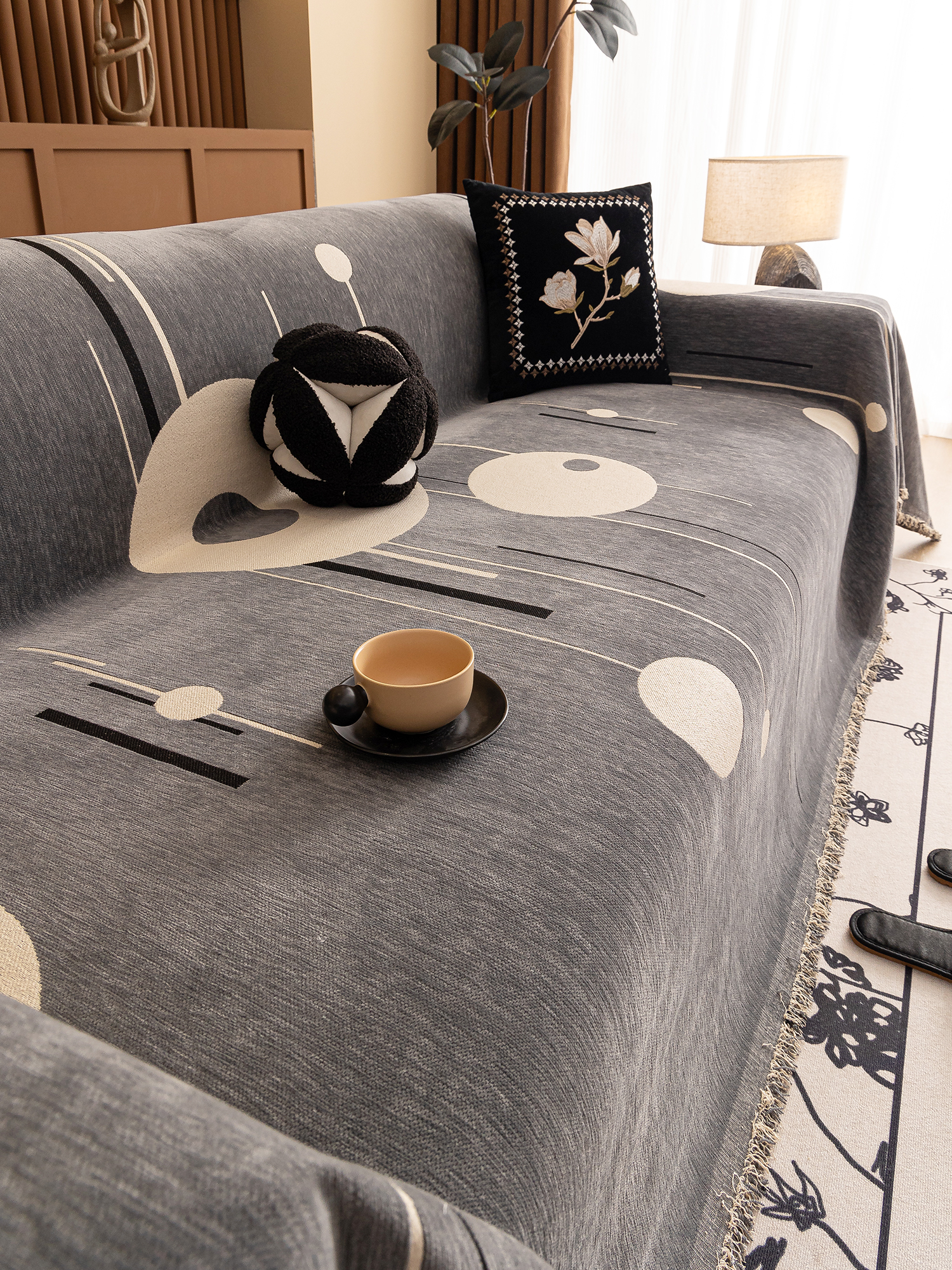 沙发盖布雪尼尔四季通用防滑防猫抓沙发盖毯套罩高级感全盖沙发巾