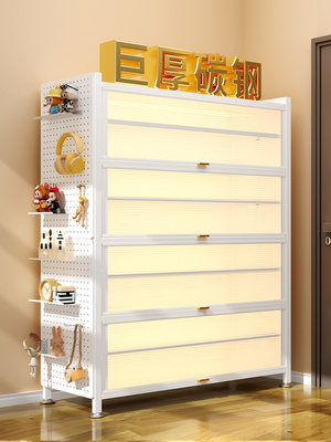 鞋架钢制家用收纳一体靠墙防尘鞋柜门口入户玄关大容量置物柜新款