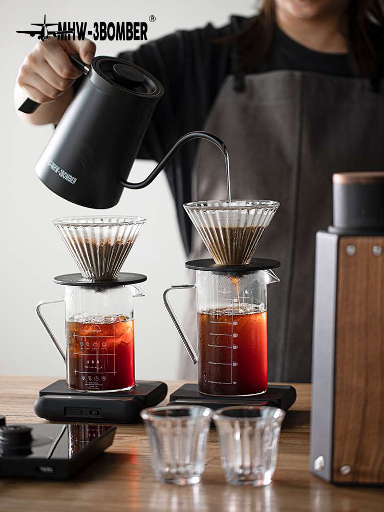 MHW-3BOMBER轰炸机咖啡壶 玻璃分享壶 带刻度滴滤式手冲咖啡器具