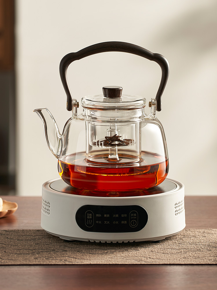 大容量茶壶玻璃煮茶器蒸煮两用提梁壶电陶炉套装家用泡茶壶耐高温