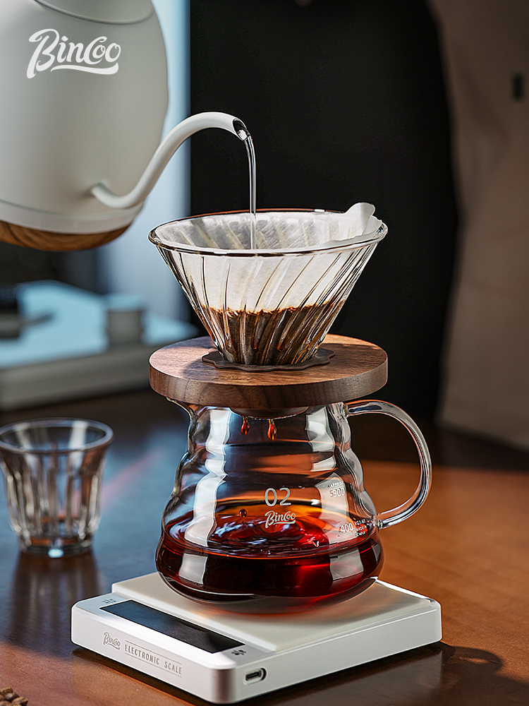 Bincoo温控手冲咖啡套装玻璃分享壶V60滤杯手磨全套萃取冲泡器具