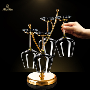 可挂4个酒杯 创意新款倒挂杯架悬挂架子收纳勃艮第红酒杯套装家用