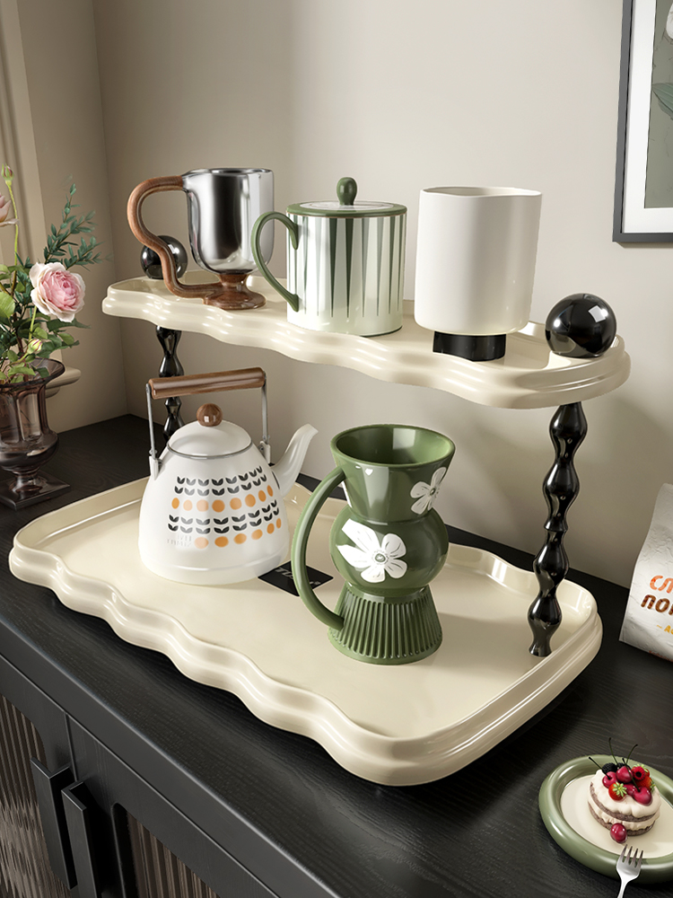 杯子收纳置物架桌面水杯架吧台咖啡茶马克杯轻奢高级中古整理架子