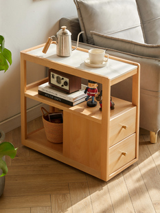 带轮可移动边几实木沙发侧边柜小茶几小户型方桌茶台迷你方几角几