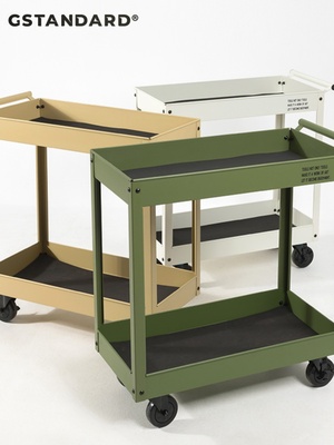 Gstandard轻奢两层ins风咖啡厅图书绿植家用可移动收纳置物小推车