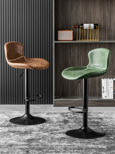 北欧吧台椅子现代简约家用轻奢升降靠背酒吧椅前台收银高脚吧凳子