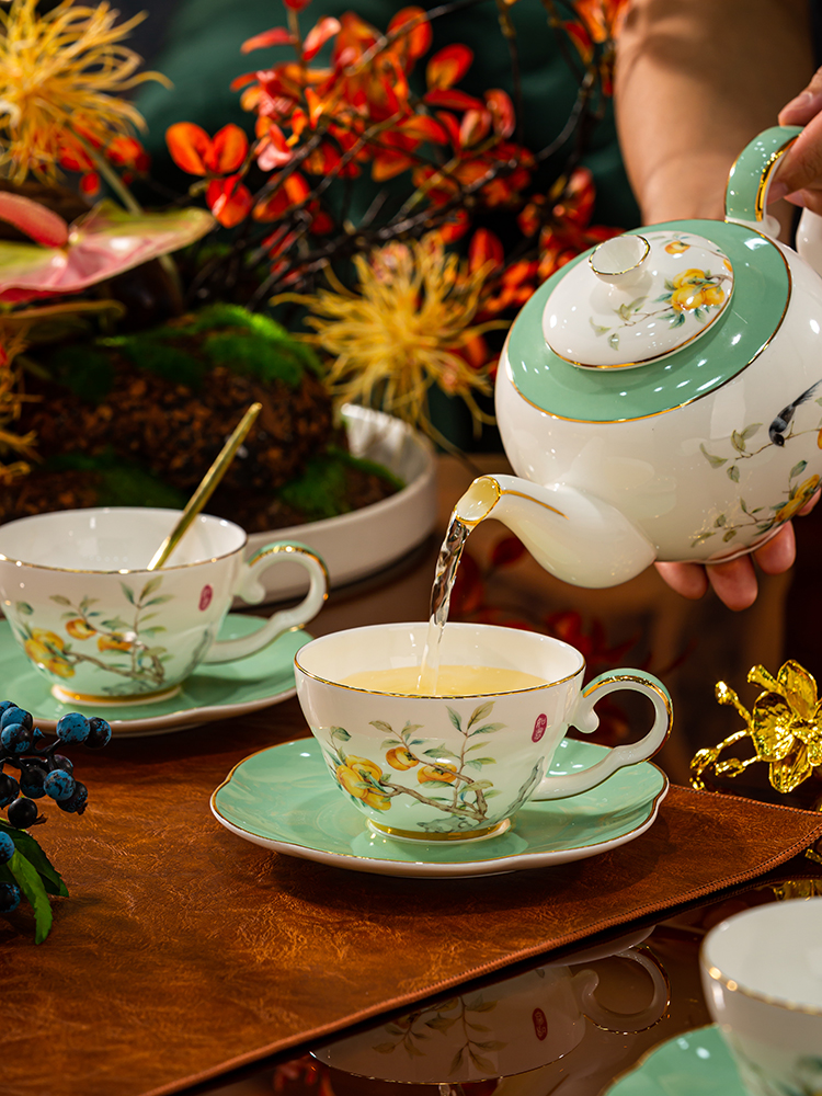 2024新款轻奢简约景德镇高档骨瓷咖啡具杯碟套装茶具茶杯水杯礼盒