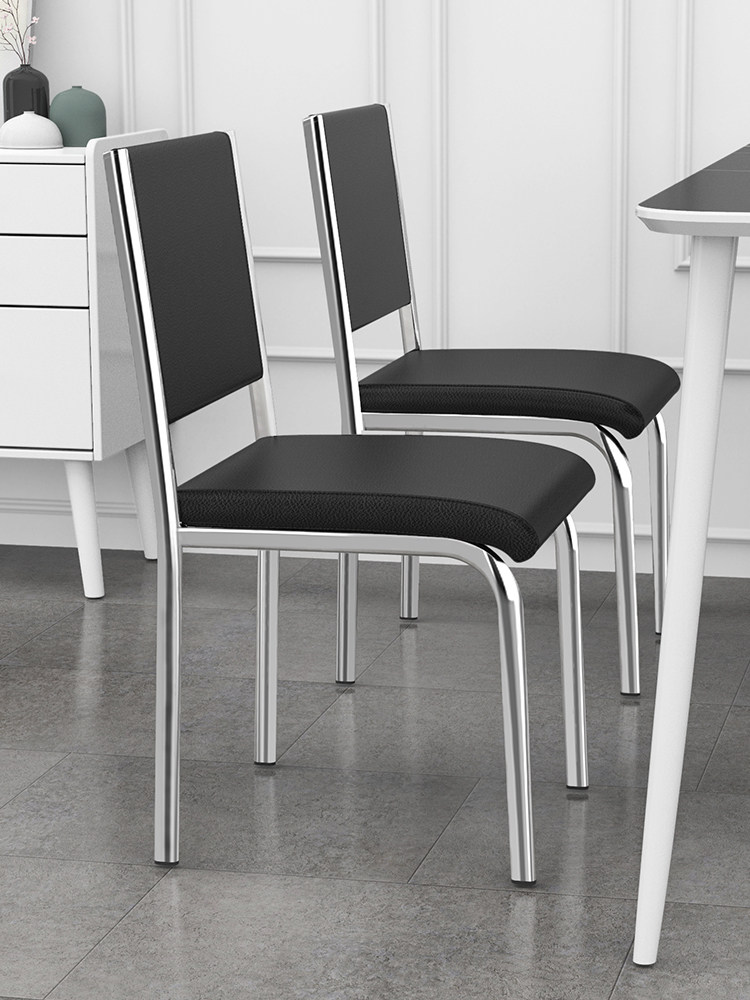 壹巢餐椅家用餐厅餐桌不锈钢靠背金属椅子简约酒店凳子麻将专用椅