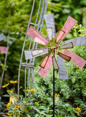 户外花园庭院装饰摆件铁艺风车地插园林景观别墅院子民宿园艺造景