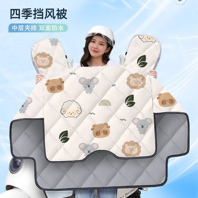 挡风被电动车四季通用双面防水夏季防晒罩电瓶摩托车防水防风挡雨