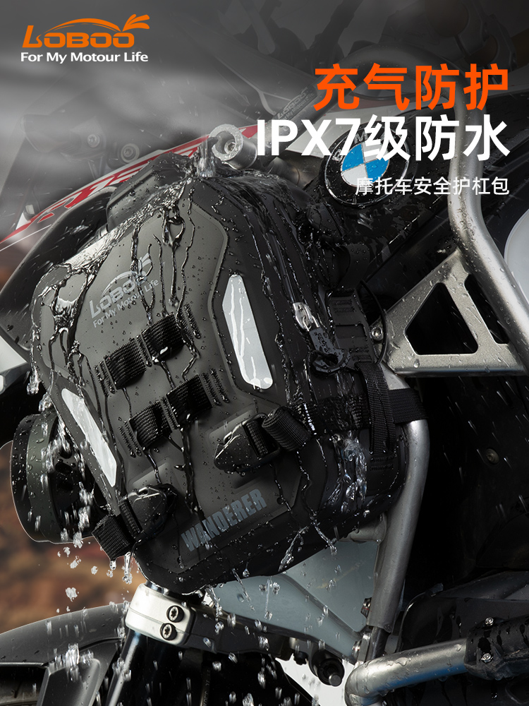 LOBOO萝卜摩托车护杠包快拆 多功能摩旅防水挂包侧包防摔安全边包