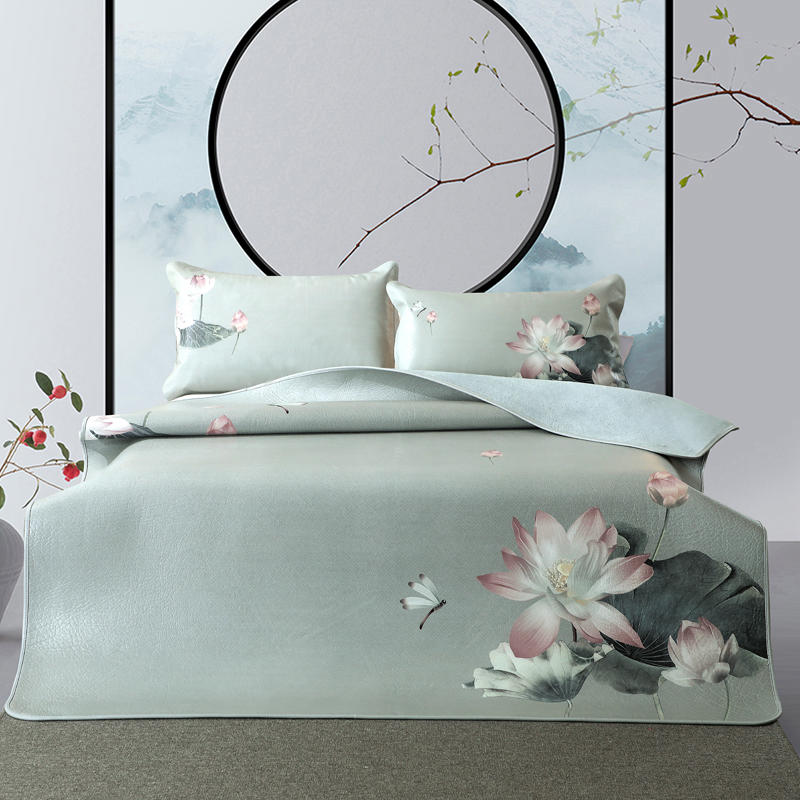 牛皮凉席彩绘头层水牛皮凉席子真皮加厚./.米床