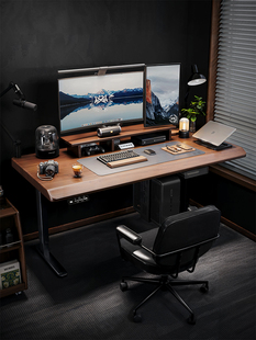 乘胜实木电动升降桌智能电脑桌双人办公桌书桌家用桌子学习工作台