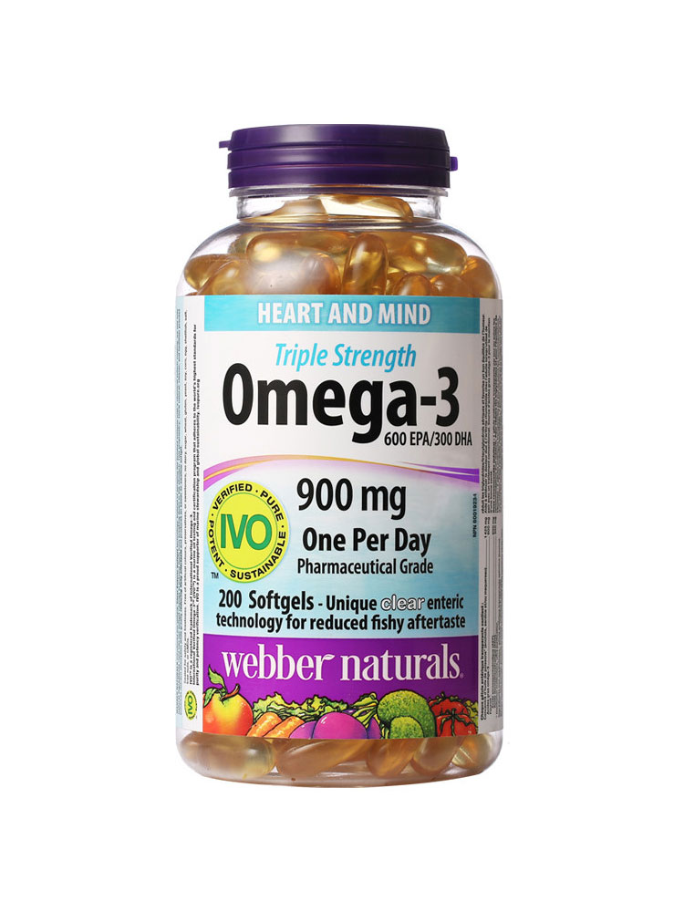 加拿大WebberNaturals伟博高浓度深海鱼油Omega3成人DHA鱼油200粒