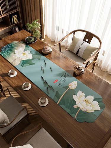 国风茶巾茶席桌布新中式禅意茶几桌旗轻奢高端茶桌垫布茶台专用布