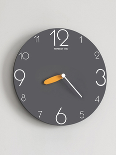 家用时钟挂墙挂表现代创意灰石英钟 北欧挂钟客厅钟表简约北欧时尚