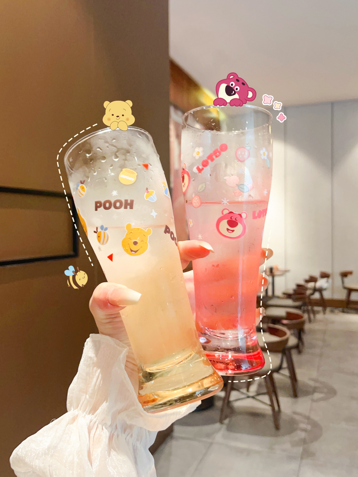 草莓熊啤酒杯大容量水杯玻璃杯女生高颜值酒杯可爱家用果汁牛奶杯