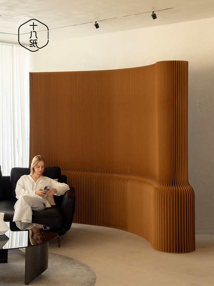 十八纸轻浅屏风隔断栅栏围栏可折叠移动墙纸玄关客厅房间背景墙