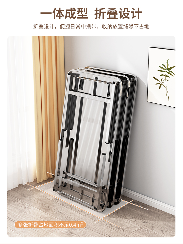 全不锈钢折叠方桌夜市摆摊长方形便携式商用家用户外吃饭桌子餐桌