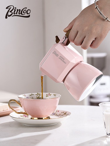 BinCoo小鸟双阀摩卡壶意式萃取浓缩咖啡壶套装家用小型手磨咖啡机