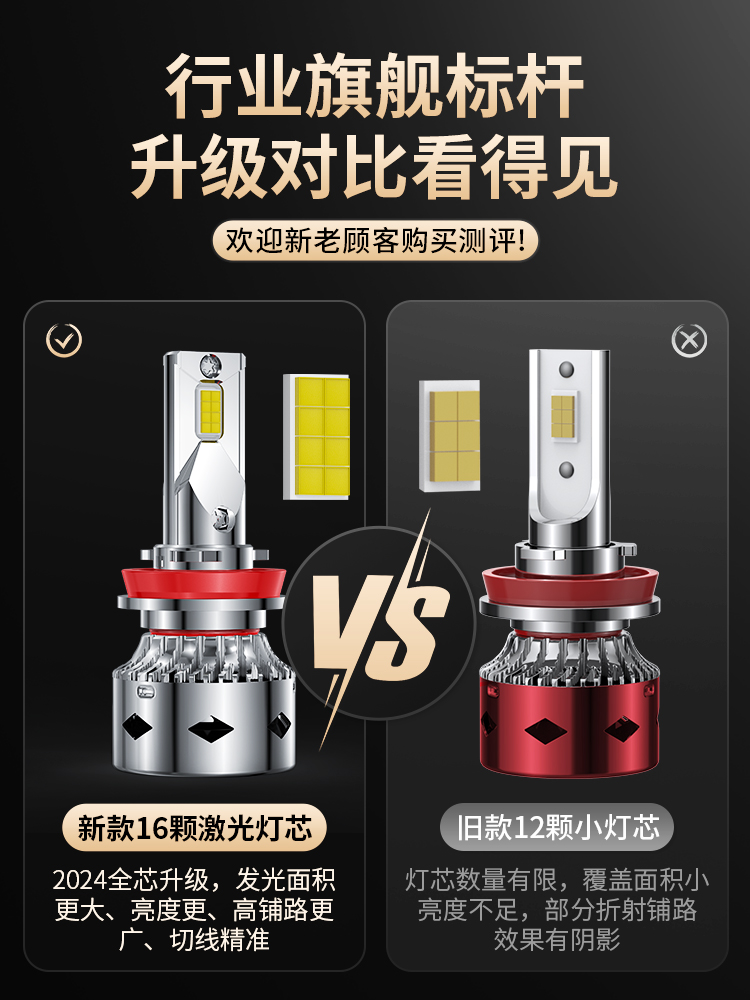 适用宝骏560改装LED大灯专用近光远光激光车灯强光超亮白光灯泡