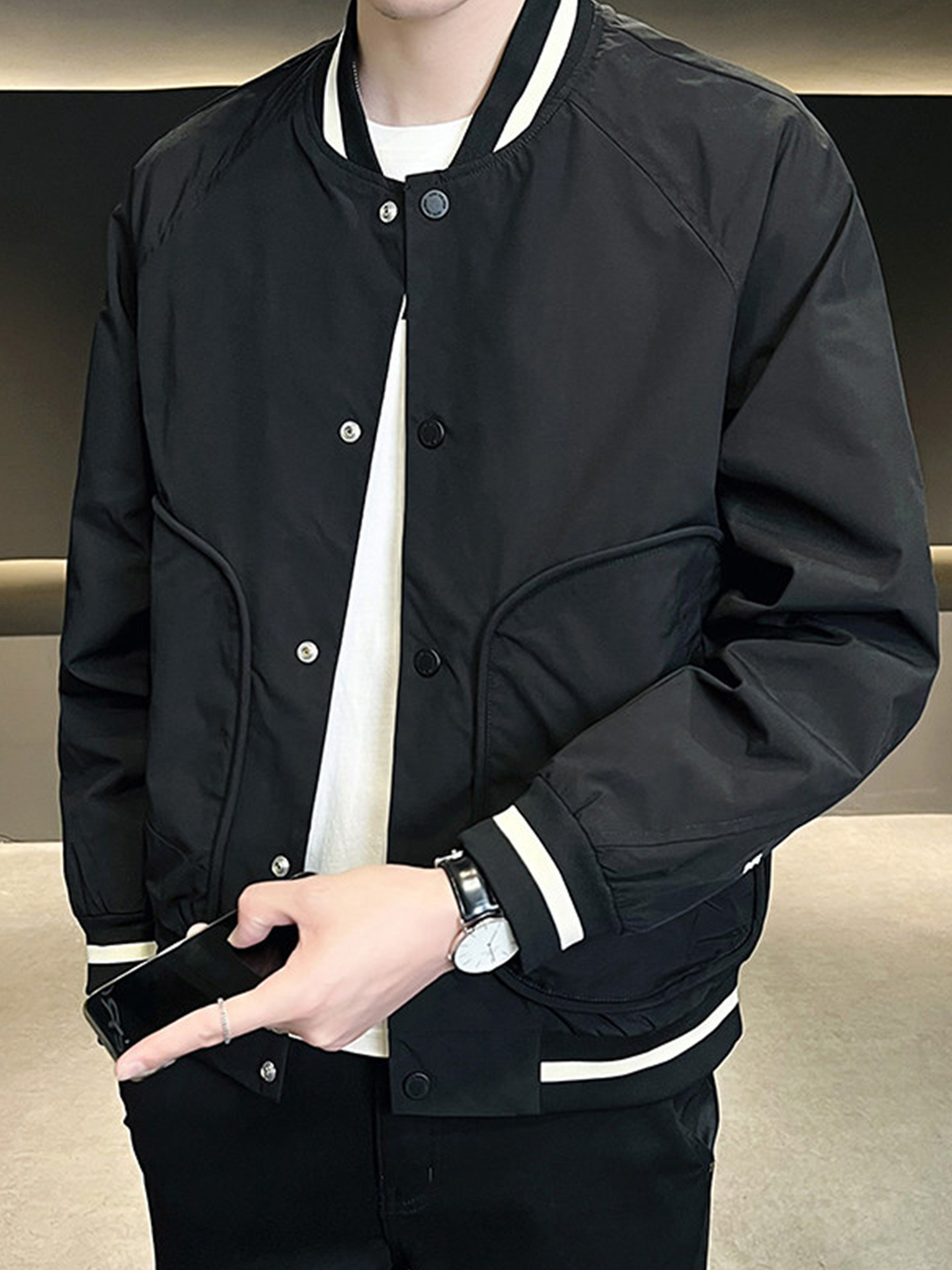 MK正品棒球服外套男2026新款春秋季高端潮流休闲百搭大码男士夹克