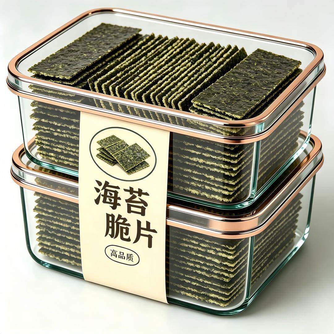 特价92片】海苔夹心脆片即食芝麻海苔儿童无添加孕妇解馋零食紫菜