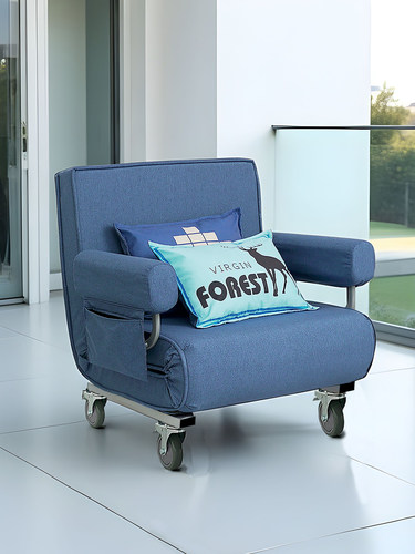单人沙发床带轮子2025新款办公午休折叠床两用午睡简约折叠沙发床