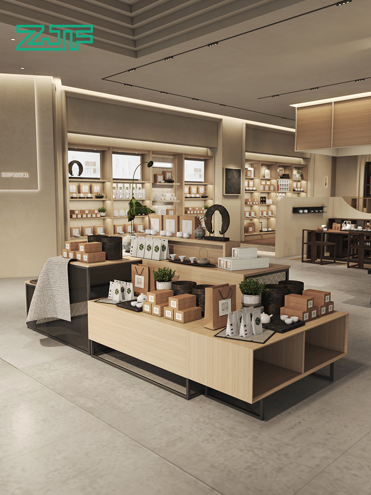 众匠坊店铺样品展示桌茶叶中岛展示台产品中区高低陈列架组合定制