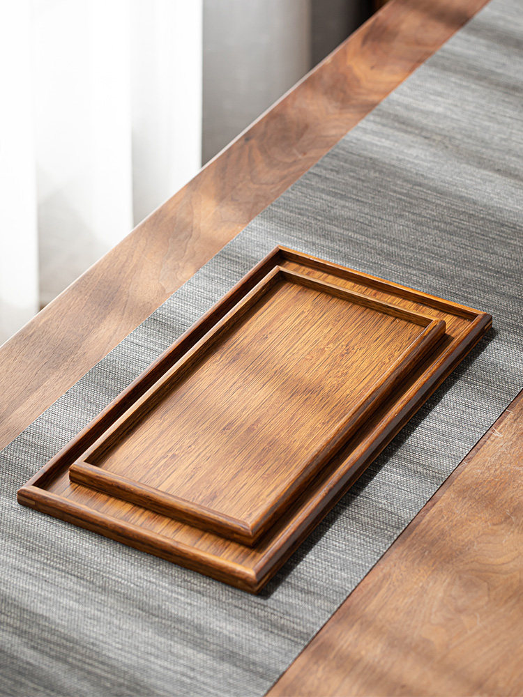 君器重竹茶盘家用茶托盘放水杯长方形茶杯收纳盘竹制胡桃色奉茶盘,餐饮具,餐用托盘,淘宝优惠券,粉丝福利购,淘宝优惠卷