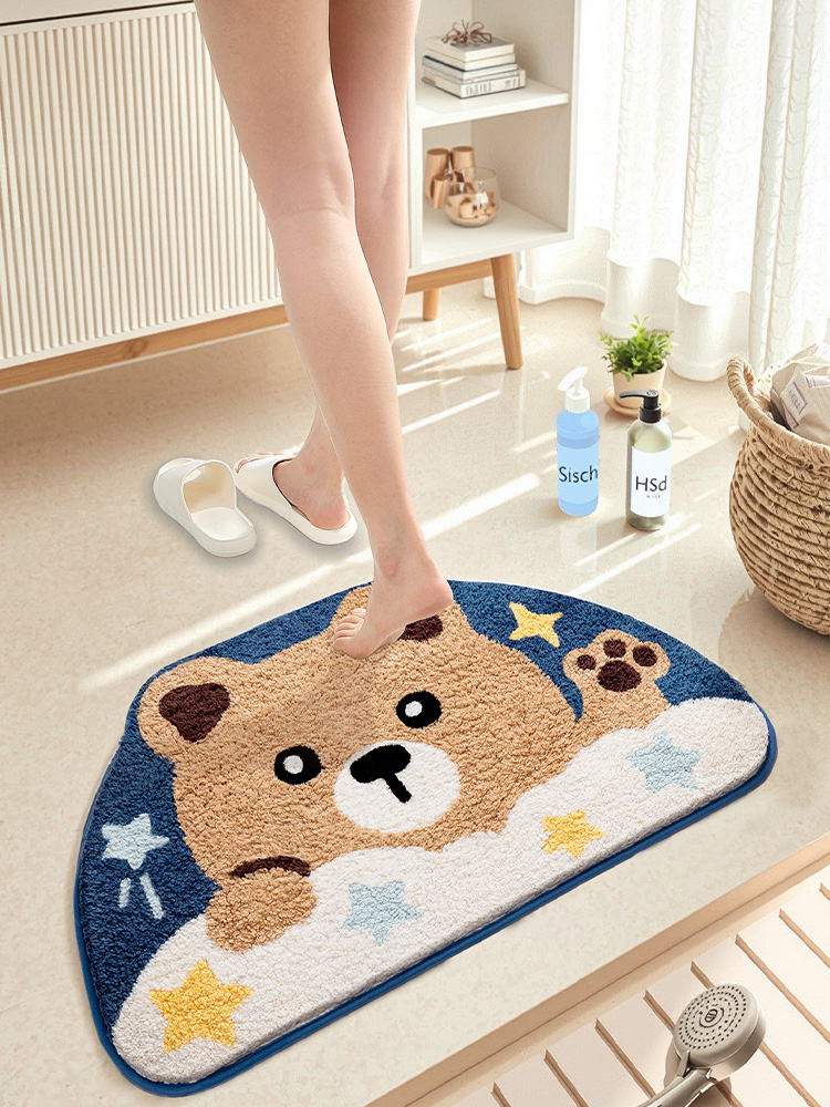 半圆浴室强吸水地垫家用厕所门口进门垫子卧室地毯卫生间防滑脚垫