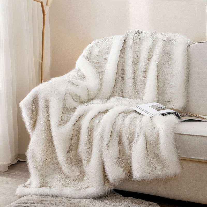欧式毛皮毯轻奢仿皮草毛毯白色毛绒盖毯沙发毯子冬季加厚狐狸毛毯,床上用品,休闲毯/毛毯/绒毯,淘宝优惠券,粉丝福利购,淘宝优惠卷