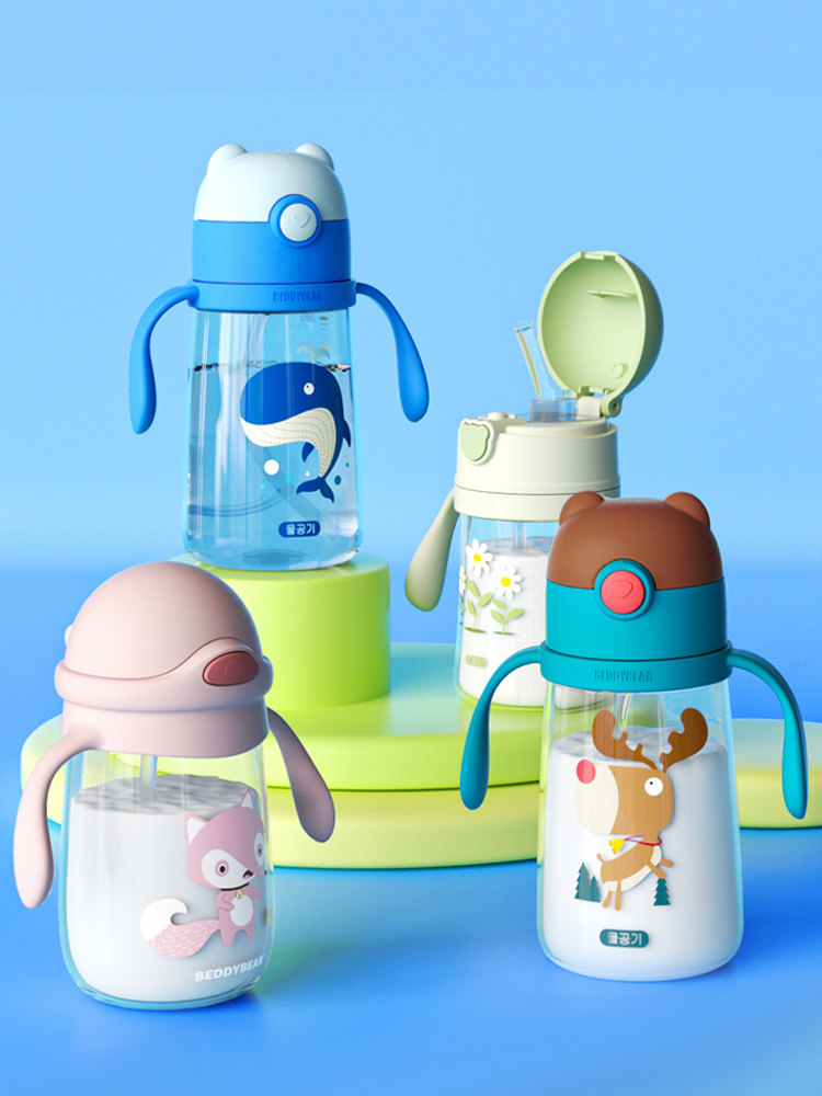 杯具熊儿童学饮杯吸管杯宝宝幼儿园婴儿夏季便携萌宠可爱手柄水杯,餐饮具,吸管杯,淘宝优惠券,粉丝福利购,淘宝优惠卷