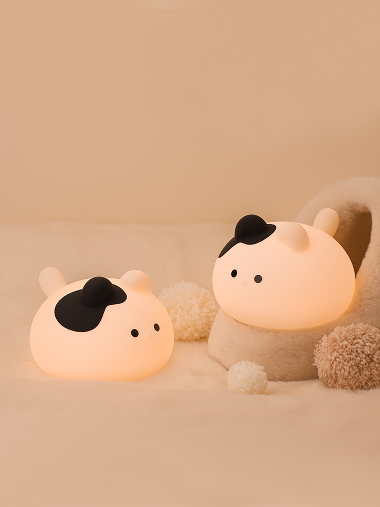 MUID团子猫伴眠灯充电卧室护眼婴儿喂奶可爱床头拍拍灯硅胶小夜灯
