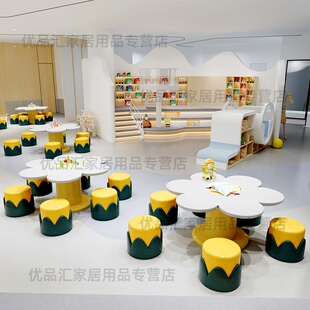 儿童桌椅组合幼儿园写字桌手工绘画桌学习桌培训桌休息区游戏桌