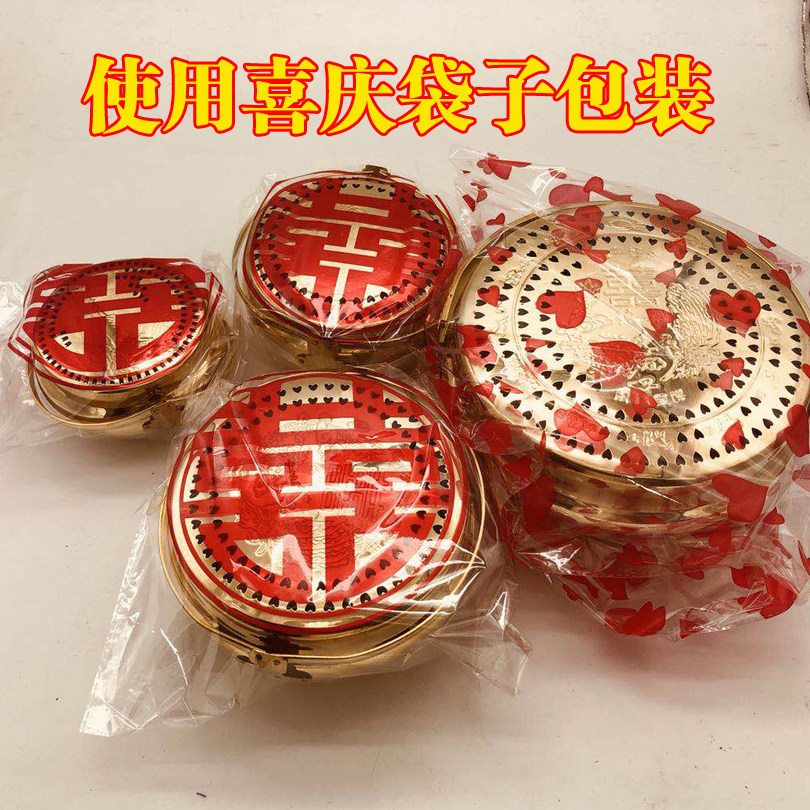 婚庆用品铜火炉婚礼火冲结婚火铳囱暖手脚炉铜火盆旺火盘陪嫁嫁妆