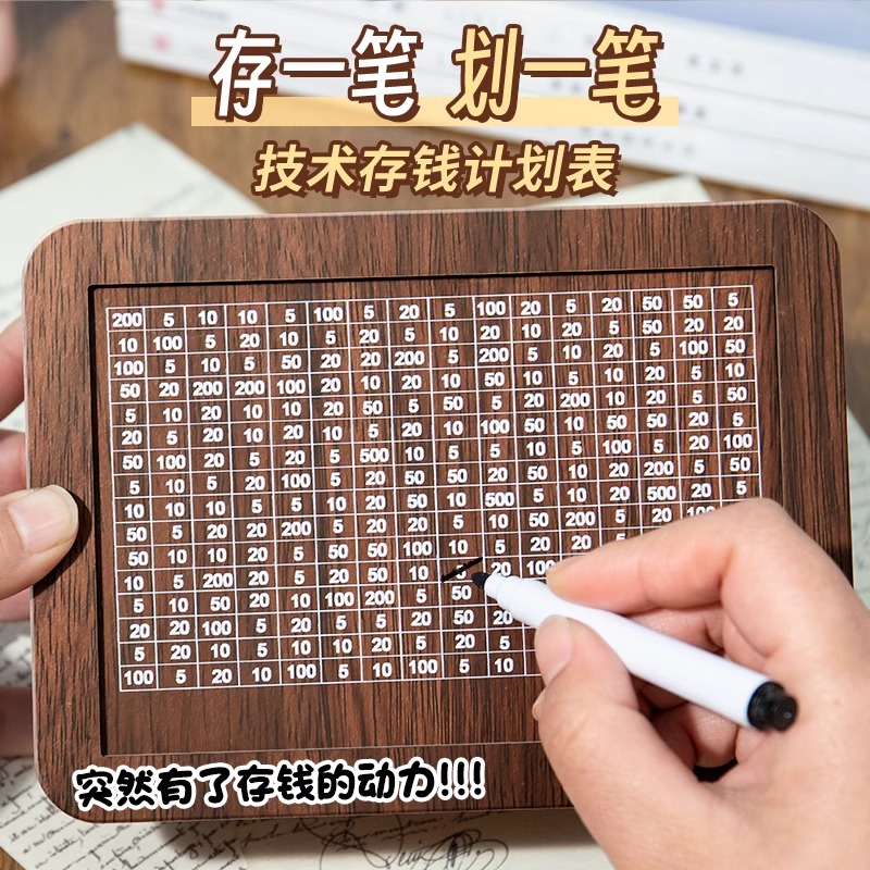 2025新款木质数字存钱罐只进不出新型复古储蓄罐大号创意生日礼物