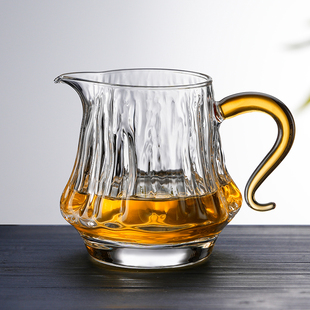 水晶公道杯高硼硅玻璃高档锤纹茶海小型分茶器茶盅功夫茶具高颜值