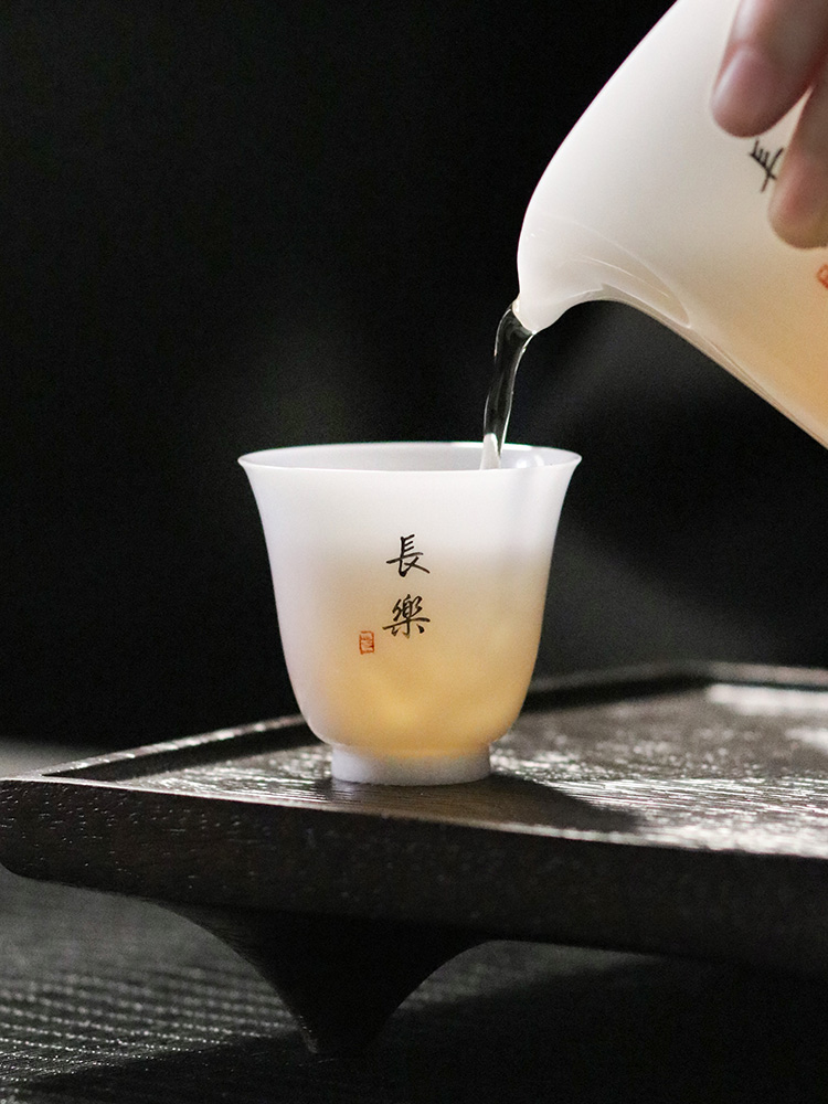 冰种玉瓷茶杯主人杯家用高档羊脂玉功夫单杯子个人专用定制品茗杯
