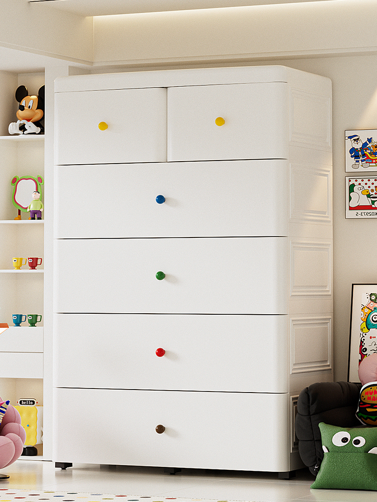 加厚收纳柜抽屉式宝宝床头柜婴儿童衣柜多层家用客厅储物置物斗柜