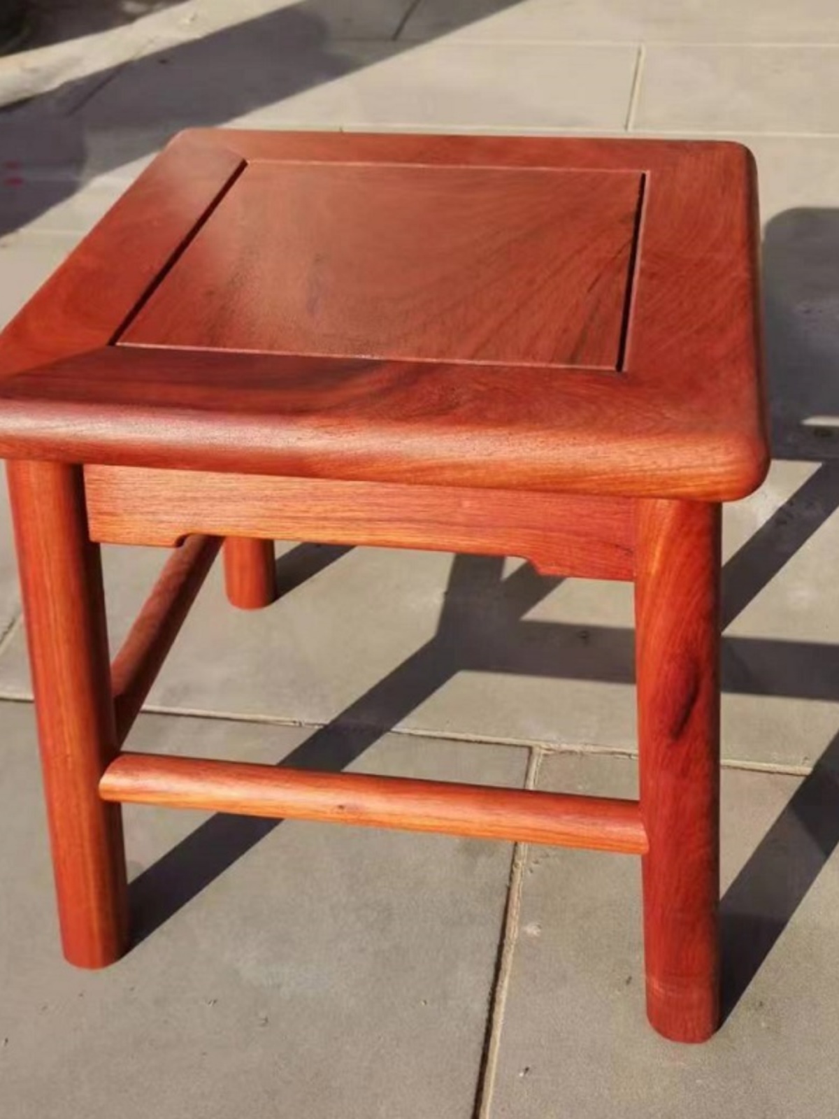 小方凳国标红木大果紫檀缅甸花梨中式榫卯整装儿童马扎板凳小凳子