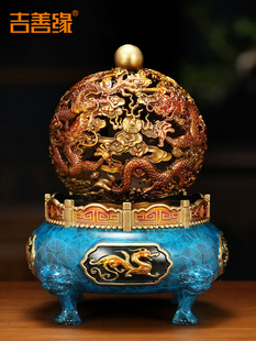饰开业礼品工艺品0968 客厅办公室家居装 吉善缘 铜九转乾坤鼎摆件