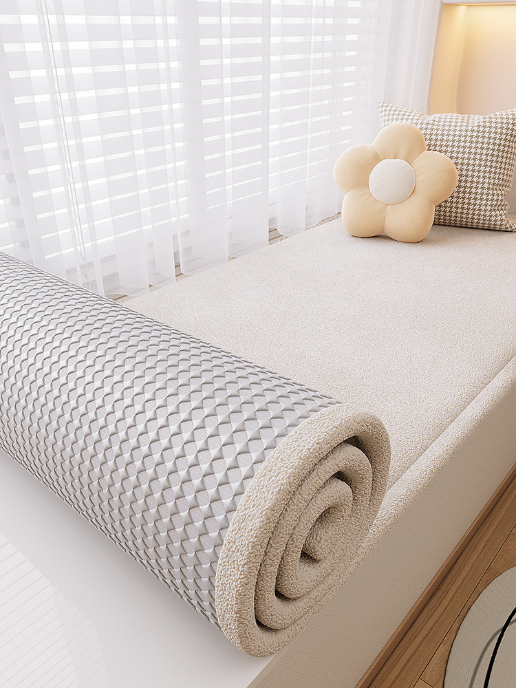 【冰豆豆+泰迪绒】双面飘窗垫窗台垫夏季阳台坐垫子定制四季通用,居家布艺,飘窗垫,淘宝优惠券,粉丝福利购,淘宝优惠卷