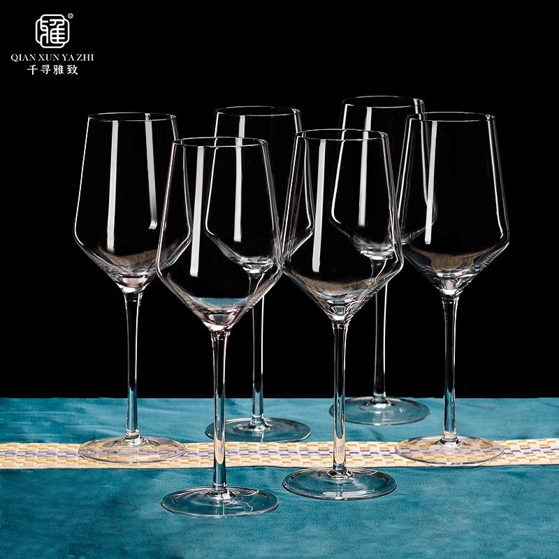波尔多红酒杯套装家用380ml餐厅用水晶玻璃高脚葡萄酒杯香槟酒具