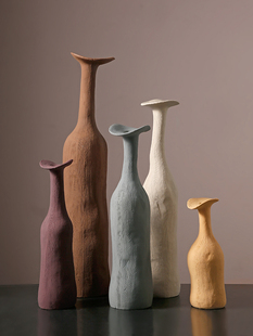 贝汉美莫兰迪创意花瓶摆件简约艺术玄关客厅插花陶瓷家居装 饰品